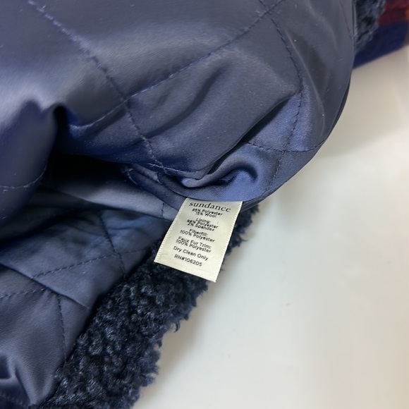 Sundance Greta Wool Blend Plaid Faux Fur Coat PM NWT - Picture 5 of 6